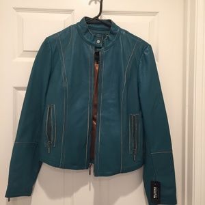 Turquoise Wilsons Leather Jacket